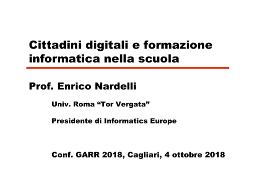 Conferenza GARR 2018 - Presentazione - Nardelli