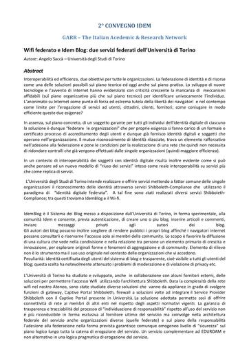 II Convegno IDEM - Abstract - Sacca - 1