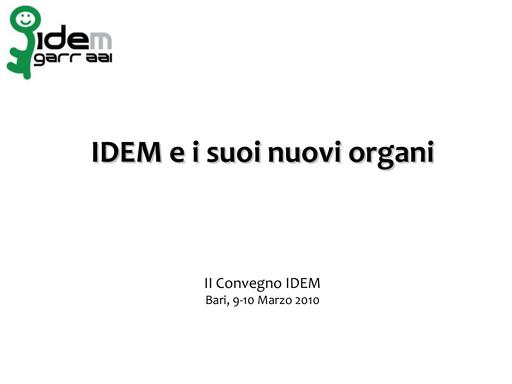 II Convegno IDEM - Presentazione - Cecchini