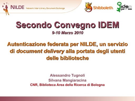 II Convegno IDEM - Presentazione - Tugnoli - Mangiaracina - 2