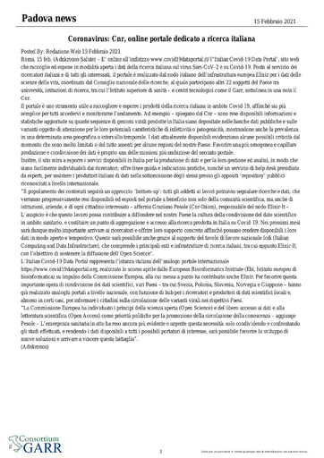 15 febbraio 2021 - Padova News