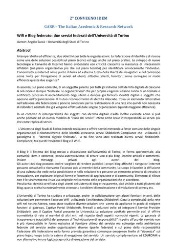 II Convegno IDEM - Abstract - Sacca - 2