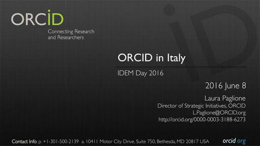 L.Paglione - ORCID in Italy