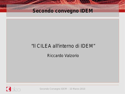 II Convegno IDEM - Presentazione - Valzorio