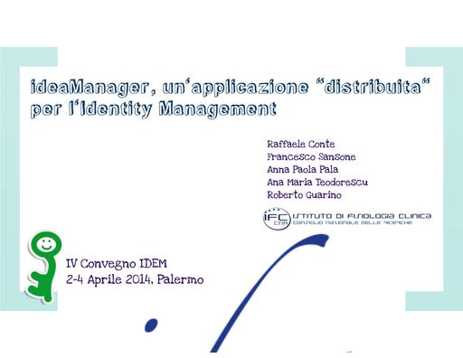 Idea Manager per l'Identity management - Conte et all