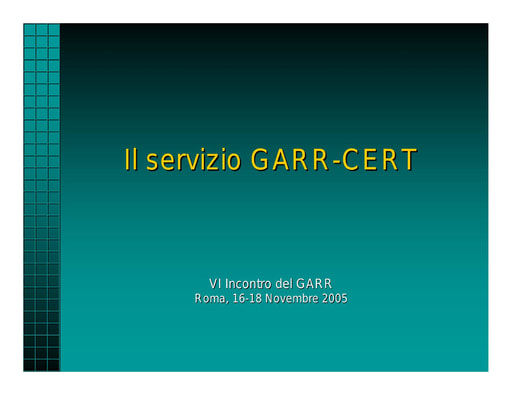 Ws06 - Presentazione - CERT