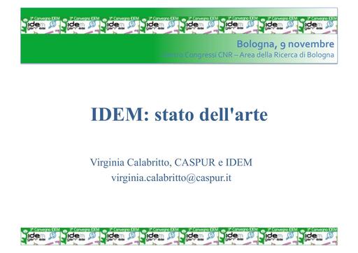 III Convegno IDEM - Presentazione - Calabritto V.