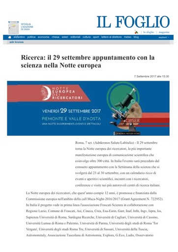 7 settembre 2017 - Il Foglio