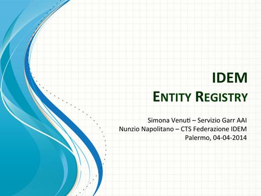 IDEM  ENTITY REGISTRY - Napolitano