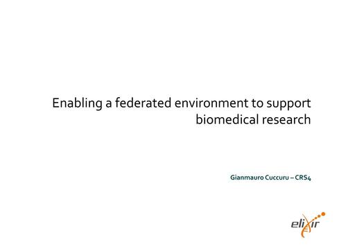 G.Cuccuru - Enabling a federated environment to support biomedical research