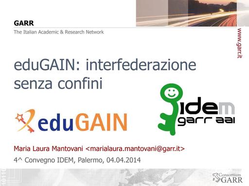 eduGAIN: interfederazione senza confini - Mantovani