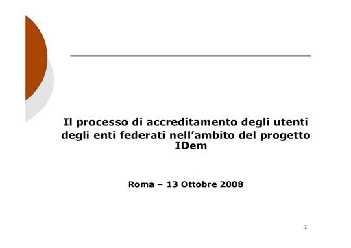 I Convegno IDEM - Presentazione - Sacca - 1