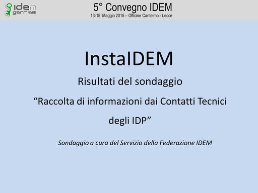 5° Convegno IDEM   InstaIDEM sondaggio1