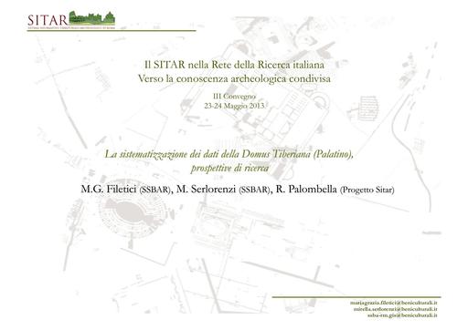 Sitar13 - Presentazione - Filetici - Serlorenzi - Palombelli