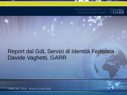 WS16 - GDL - Servizi di Identità Federata