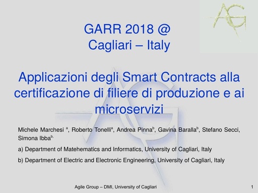 Conferenza GARR 2018 - Presentazione - Tonelli