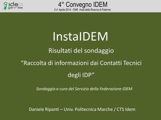 InstalIDEM Raccolta di informazioni dai Contatti Tecnici  degli IDP - Ripanti